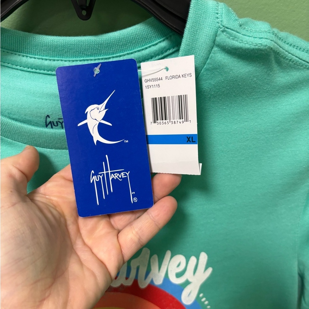 Guy Harvey Sea Turtle Graphic Tee in Teal NWT - Picture 4 of 4